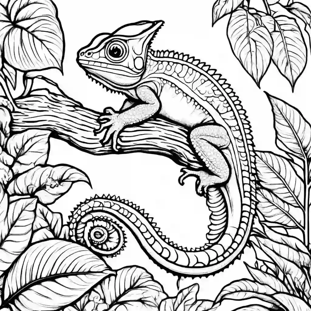 Chameleons coloring pages